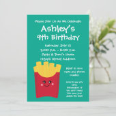 名前をカスタムするを用いるかわいいかわいいのフライドポテト 招待状 (スタンド正面)