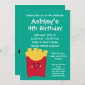 名前をカスタムするを用いるかわいいかわいいのフライドポテト 招待状 (正面/裏面)