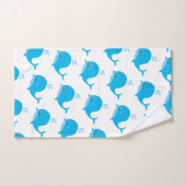 名前をカスタムするを用いるかわいいベビーのクジラ バスタオルセット (ハンドタオル)