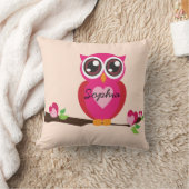 名前をカスタムするを用いるかわいい愛フクロウ クッション (ブランケット)