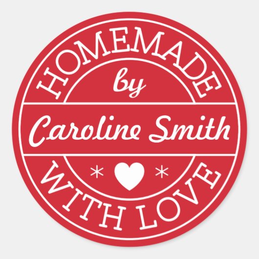 名前をカスタムするを用いるクリスマスまたはバレンタインのステッカー ラウンドシール (正面)