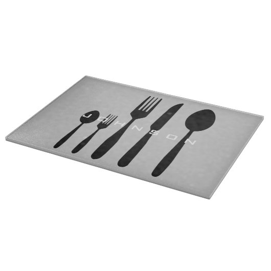 名前をカスタムするを用いるナイフそしてフォークのまな板 カッティングボード (角)