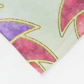 名前をカスタムするを用いるパステル調の水彩画のはす記号 フリースブランケット (角)