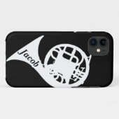 名前をカスタムするを用いるフレンチ・ホルン Case-Mate iPhoneケース (裏面(横))