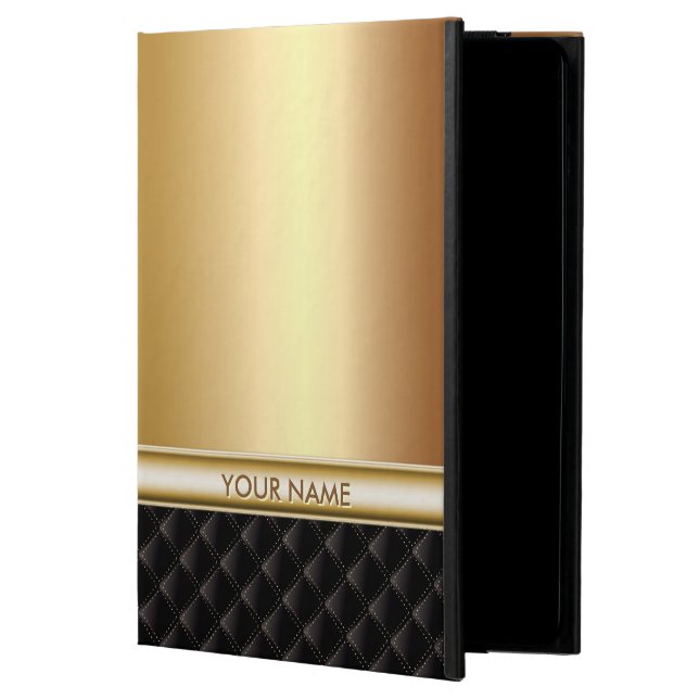 名前をカスタムするを用いるモダンで贅沢な金ゴールド POWIS iPad AIR 2 ケース (正面)