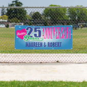 名前をカスタムするを用いる幸せな第25記念日 横断幕 (インサイチュ)