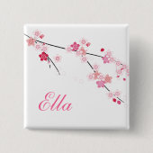 名前をカスタムするを用いる桜の桜Buttom 缶バッジ (正面)