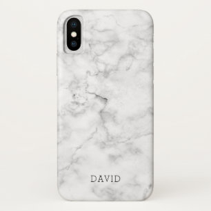 名前をカスタムするを用いる白い大理石の質 iPhone X ケース
