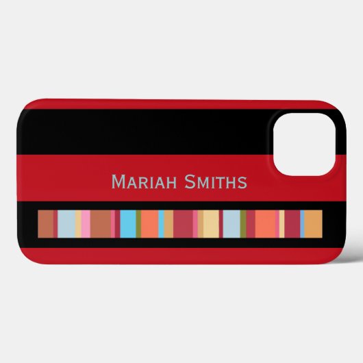 名前をカスタムするを用いる色ストライプ Case-Mate iPhoneケース (裏面 (横))