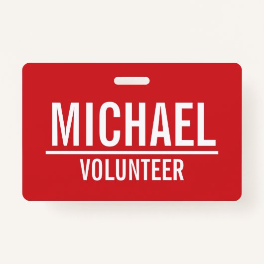 名前をカスタムするを用いる赤の有志のバッジ バッジ (正面)