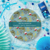 名前をカスタムするを用いる魚釣りパターン ペーパープレート (パーティー)