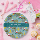 名前をカスタムするを用いる魚釣りパターン ペーパープレート (パーティー)