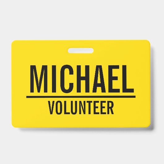 名前をカスタムするを用いる黄色い有志のバッジ バッジ (正面)