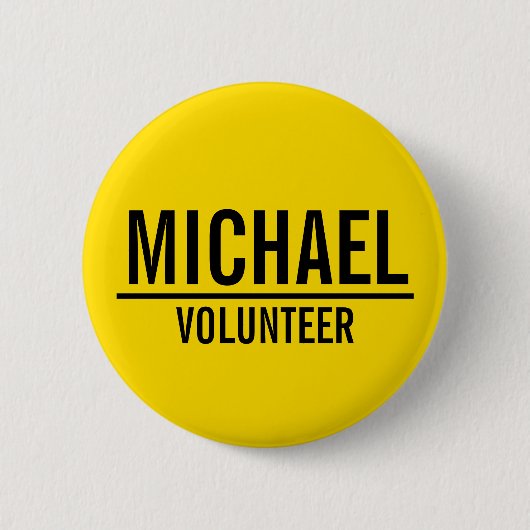 名前をカスタムするを用いる黄色い有志のバッジ 缶バッジ (正面)