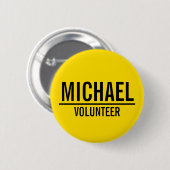 名前をカスタムするを用いる黄色い有志のバッジ 缶バッジ (正面&裏面)