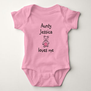 名前をカスタムするを用いるLoves Me Baby Body伯母さんのスーツ ベビーボディスーツ