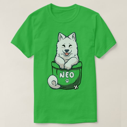 名前をカスタムするを追加Pocket Samoyed 1 Tシャツ (デザイン正面)