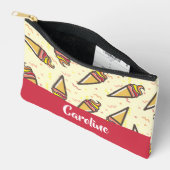 名前をカスタムするアイスクリームパターン アクセサリーポーチ (見開き)