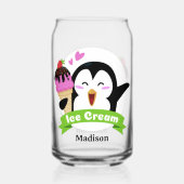 名前をカスタムするアイスクリームペンギン ガラス缶 (正面)