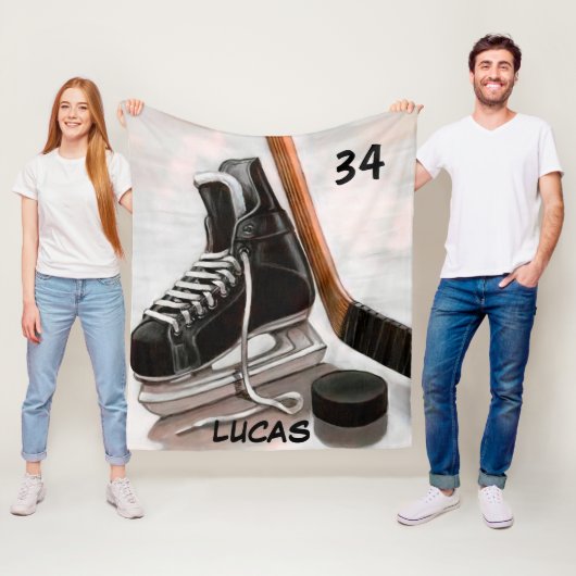 名前をカスタムするアイスホッケーフリースブランケット フリースブランケット (インサイチュ)