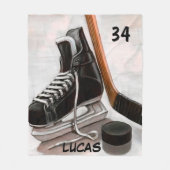 名前をカスタムするアイスホッケーフリースブランケット フリースブランケット (正面)