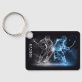 名前をカスタムするアイスホッケー キーホルダー (裏面)