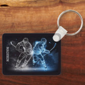 名前をカスタムするアイスホッケー キーホルダー (正面)