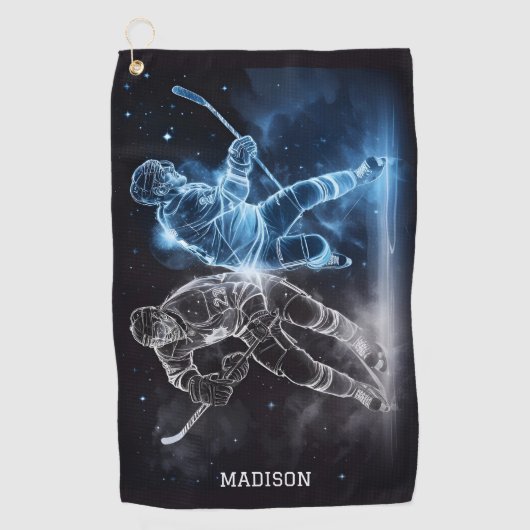 名前をカスタムするアイスホッケー ゴルフタオル (正面)
