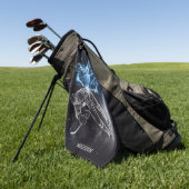 名前をカスタムするアイスホッケー ゴルフタオル (グリーン)