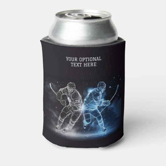 名前をカスタムするアイスホッケー 缶クーラー (缶裏面)