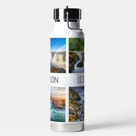 名前をカスタムするアイスランドウォーターフォールズ ウォーターボトル (左面)