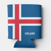 名前をカスタムするアイスランド国旗 缶クーラー (裏面)