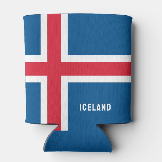名前をカスタムするアイスランド国旗 缶クーラー (裏面)