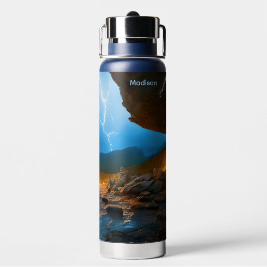 名前をカスタムするアイスランド ウォーターボトル (背面)