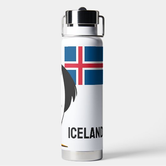 名前をカスタムするアイスランド ウォーターボトル (背面)
