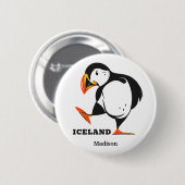 名前をカスタムするアイスランド 缶バッジ (正面&裏面)
