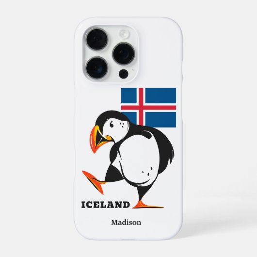 名前をカスタムするアイスランド iPhoneケース (裏面)