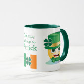 名前をカスタムするアイリッシュエモジと帽子とシャムロックマグ マグカップ (正面右)