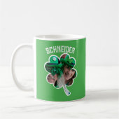 名前をカスタムするアイリッシュクローバー写真St patricks day コーヒーマグカップ (左)