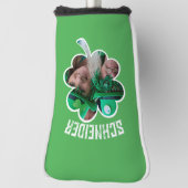 名前をカスタムするアイリッシュクローバー写真St patricks day ゴルフヘッドカバー (回転90)