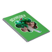名前をカスタムするアイリッシュクローバー写真St patricks day ノートブック (右側)
