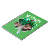 名前をカスタムするアイリッシュクローバー写真St patricks day ノートブック (左側)