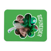 名前をカスタムするアイリッシュクローバー写真St patricks day マグネット (横)