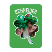 名前をカスタムするアイリッシュクローバー写真St patricks day マグネット (縦)