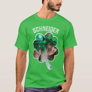 名前をカスタムするアイリッシュクローバー写真St patricks day Tシャツ