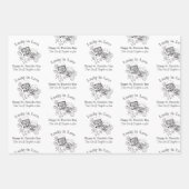 名前をカスタムするアイリッシュシュガースカルカップルラッキーインラブ ラッピングペーパーシート (正面2)