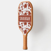 名前をカスタムするアイルシャーカウズアニマルプリントパターン ピックルボールラケット (左)