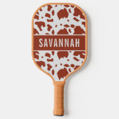 名前をカスタムするアイルシャーカウズアニマルプリントパターン ピックルボールラケット (裏面)
