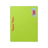 名前をカスタムするアカガニ青と緑 ノートパッド (回転)