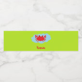 名前をカスタムするアカガニ青と緑 ペットボトルラベル (シングルラベル)